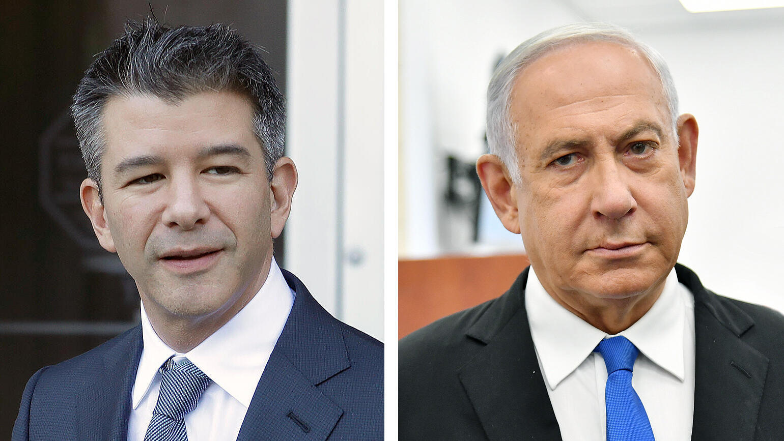 מימין יו"ר הליכוד בנימין נתניהו ומייסד אובר טרוויס קלאניק